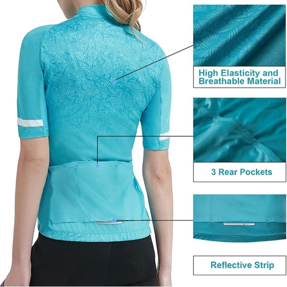 SANTIC Women’s Cycling jersey blue XS - Picture 4 of 9